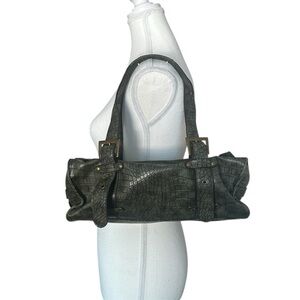 Y2K “Spring” Green Crocodile Skin Style Baguette Shoulder Bag